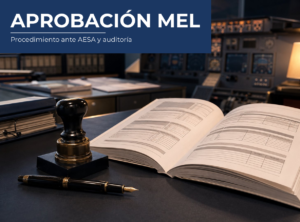 Documento técnico aeronáutico representando la aprobación de una MEL ante AESA