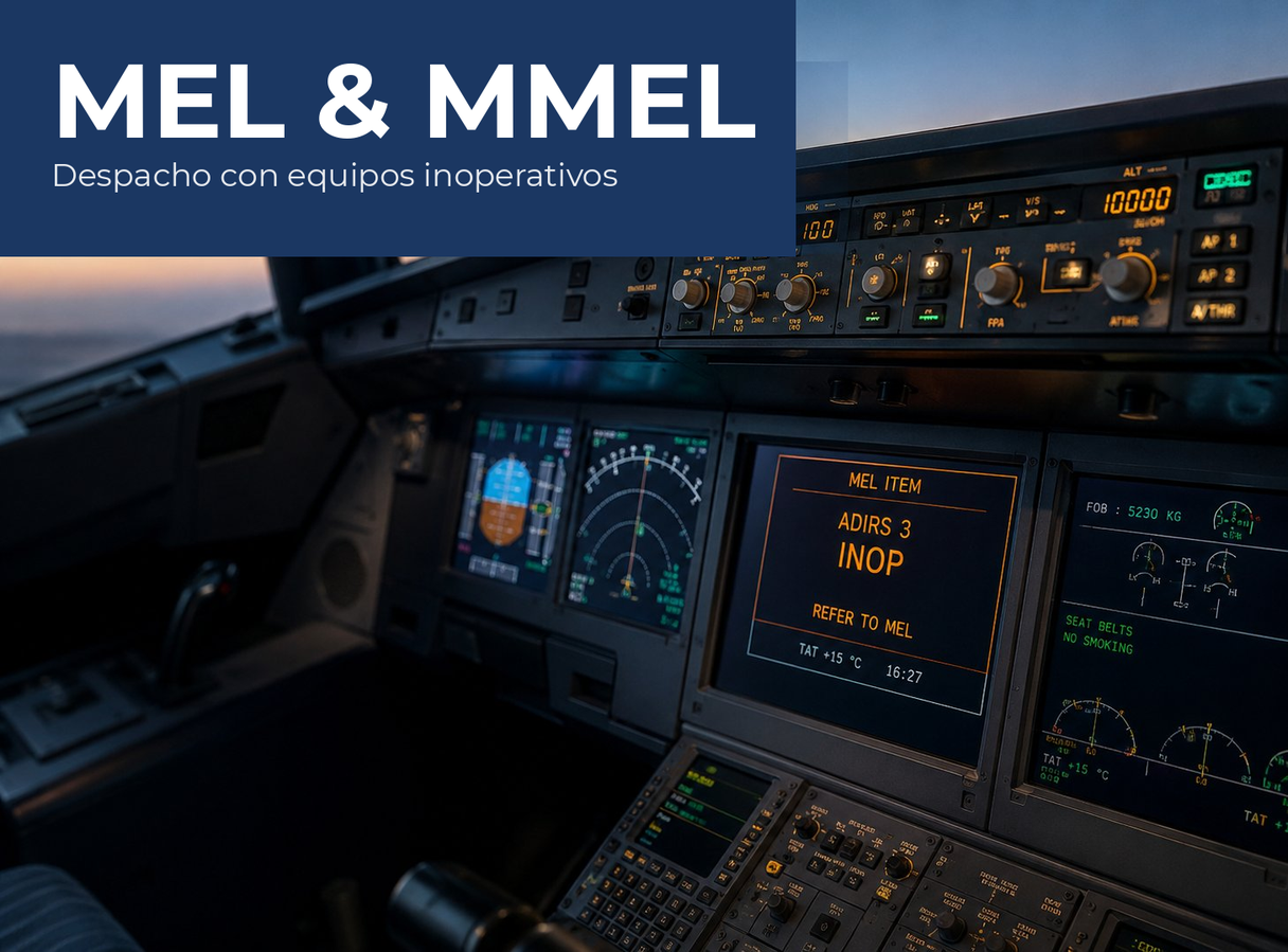 MEL y MMEL en aviación: documentación para el despacho con equipos inoperativos