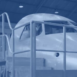 Aeronave en instalaciones de una organización de diseño aeronáutico