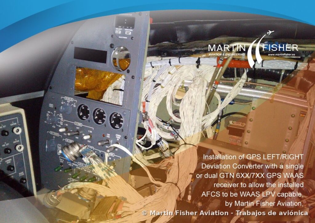 Panel del Citation CJ1 durante la instalación del STC SA01755WI, con la descripción oficial del cambio de diseño del certificado EASA 10066802